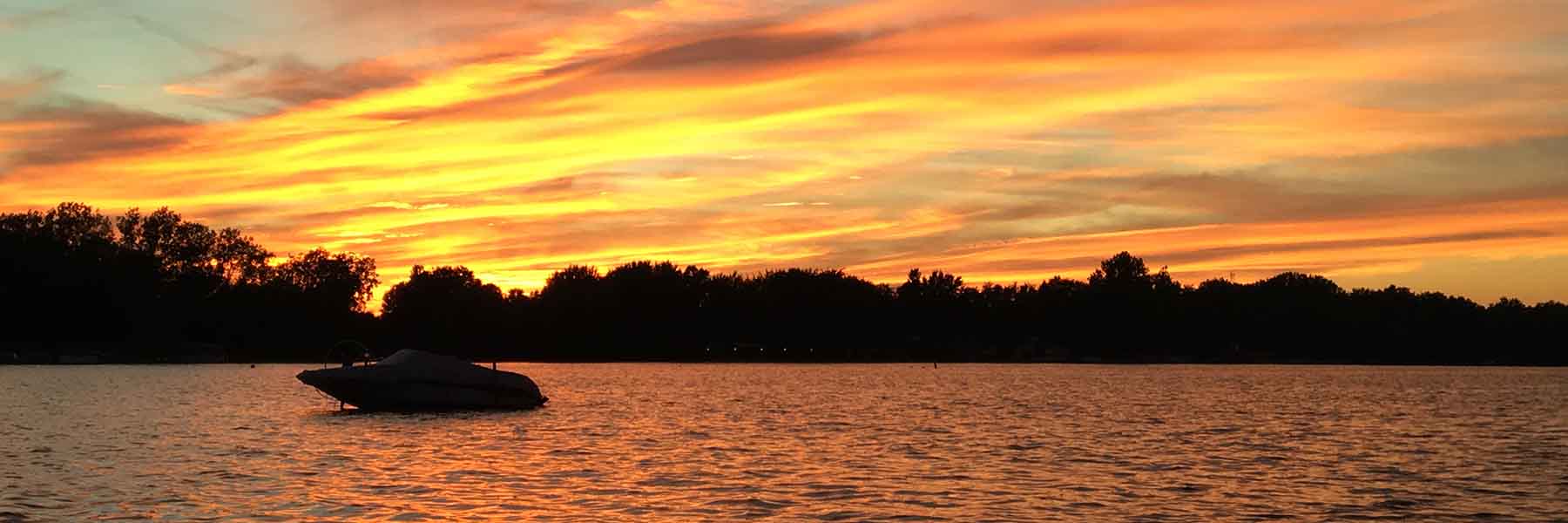 Summer sunset at a lake